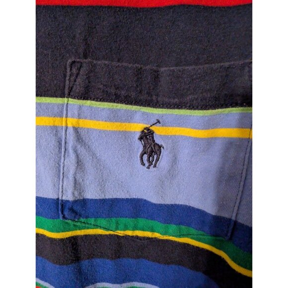 Polo Ralph Lauren T-Shirt Mens Large Striped Pocket Tee Classic Fit Multicolor - Picture 4 of 6